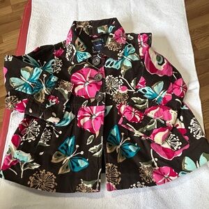 GAP Toddler Floral Jacket - Brown, Pink, Blue